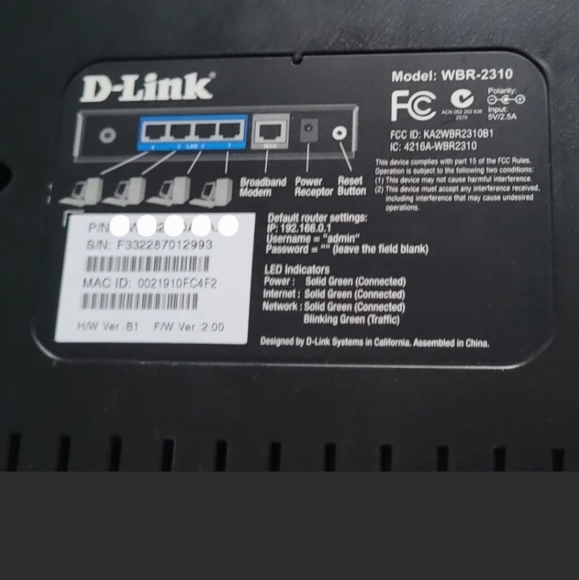 D-Link G WBR-2310 108 Mbps 4-Port 10/100 Wireless G Router - Picture 11 of 11